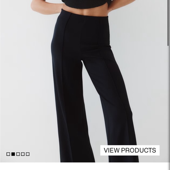 H&M Classic Black Wide-Leg Trousers - Picture 3 of 6
